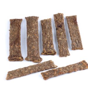 SUŠENÉ JEHNĚČÍ MASO - Masové proužky 100g - Krmiva Hulín